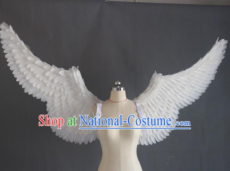 Custom Miami Catwalks Back Decoration Accessories Halloween Cosplay Angel Wing Stage Show Props Christmas Performance White Feather Wings