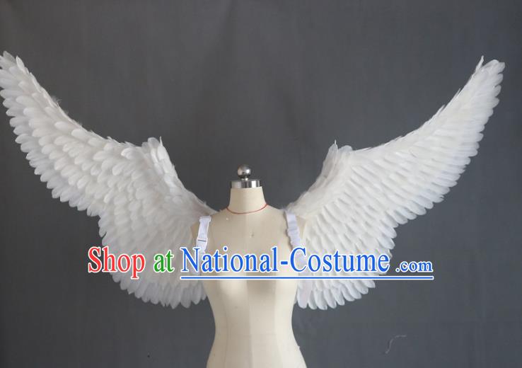 Custom Miami Catwalks Back Decoration Accessories Halloween Cosplay Angel Wing Stage Show Props Christmas Performance White Feather Wings