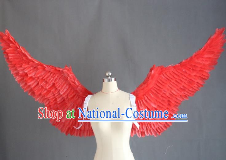 Custom Miami Catwalks Back Decorations Cosplay Angel Wing Accessories Stage Show Props Halloween Performance Red Feather Wings