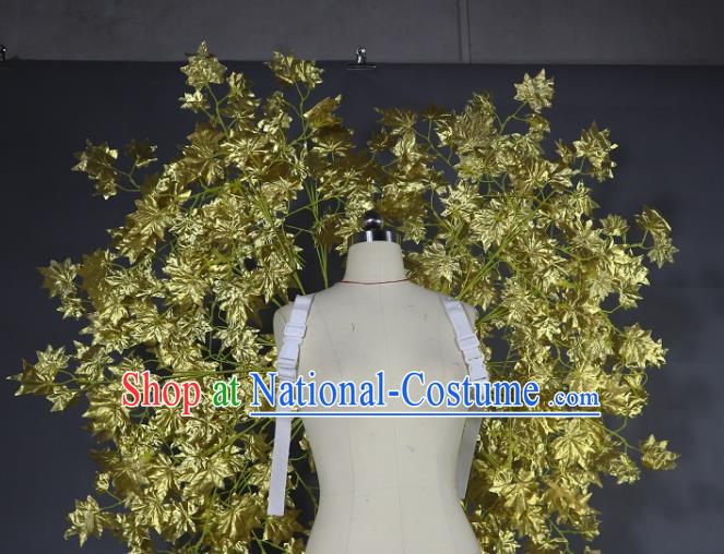 Custom Stage Performance Props Halloween Catwalks Golden Maple Leaf Wings Miami Stage Show Back Decorations Cosplay Fancy Accessories