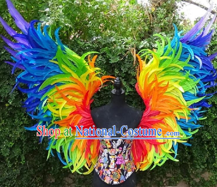 Custom Stage Performance Deluxe Props Halloween Catwalks Colorful Feather Wings Miami Show Back Decorations Cosplay Fancy Angel Accessories