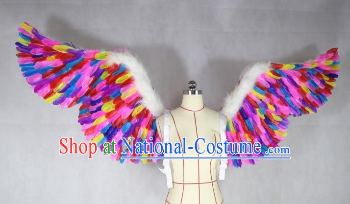 Custom Miami Catwalks Back Decorations Ceremony Performance Accessories Stage Show Colorful Feathers Props Halloween Cosplay Angel Wings