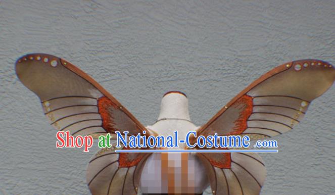 Custom Ceremony Catwalks Back Accessories Stage Show Props Halloween Cosplay Brown Butterfly Wings Miami Performance Decorations