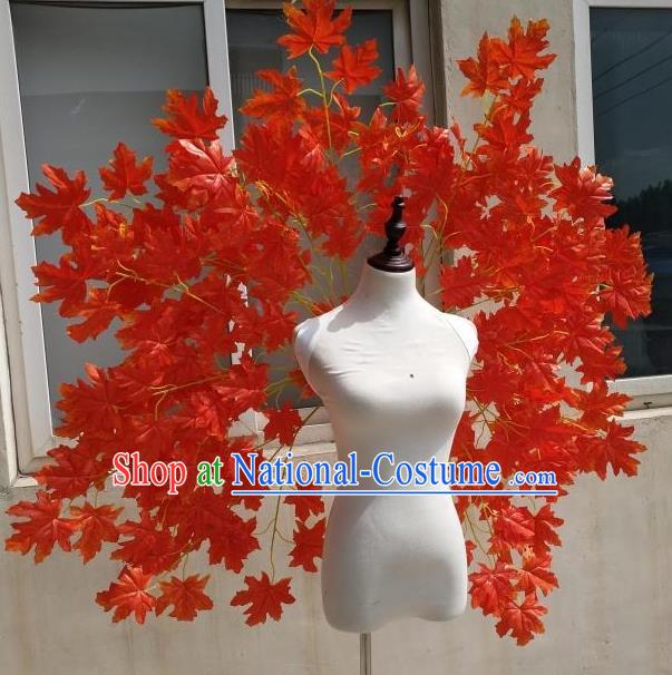 Custom Halloween Fancy Ball Props Carnival Parade Accessories Miami Stage Show Decorations Cosplay Angel Red Maple Leaf Wings