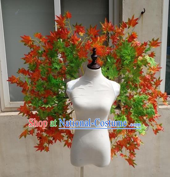 Custom Angel Maple Leaf Wings Halloween Fancy Ball Wear Carnival Parade Accessories Miami Stage Show Decorations Cosplay Prop