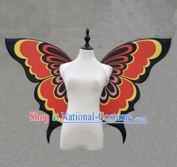 Custom Stage Show Red Butterfly Wings Halloween Fancy Ball Wear Carnival Parade Accessories Miami Catwalks Back Decorations Cosplay Fairy Props