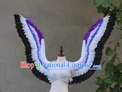 Custom Model Catwalks Props Halloween Fancy Ball Wear Carnival Parade Accessories Miami Show Feather Wings Cosplay Angel Back Decorations