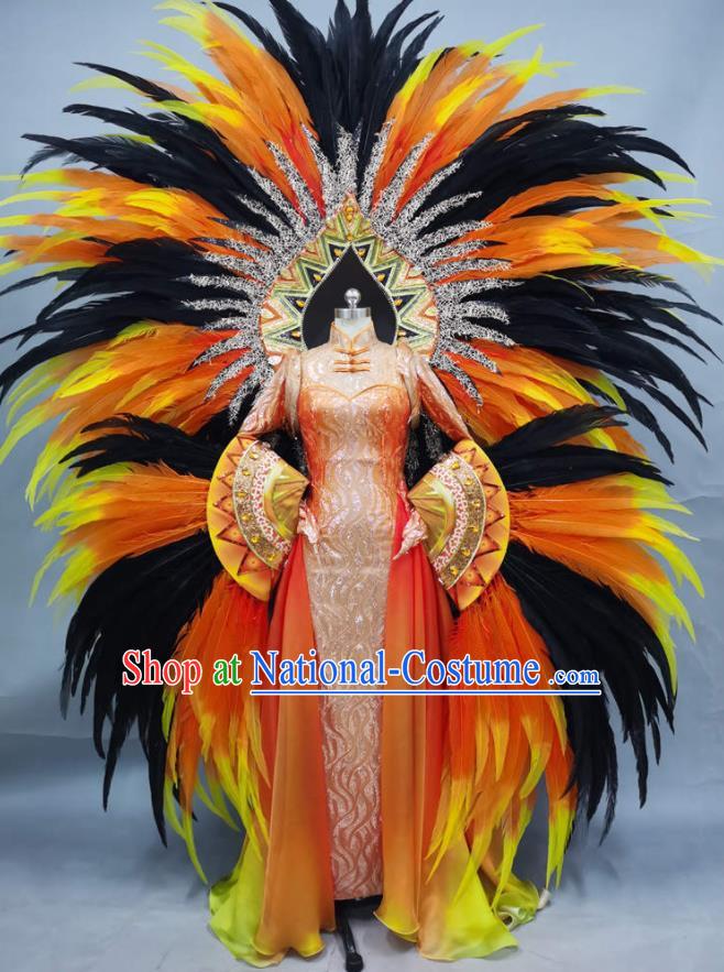 Custom Miami Parade Back Accessories Cosplay Angel Feather Wings Halloween Performance Decorations Stage Show Deluxe Props Opening Dance Giant Wear