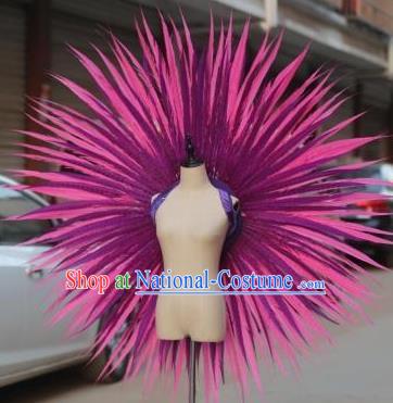 Custom Carnival Parade Wear Miami Show Rosy Feathers Decorations Cosplay Deluxe Wings Catwalks Angel Props Halloween Fancy Ball Back Accessories