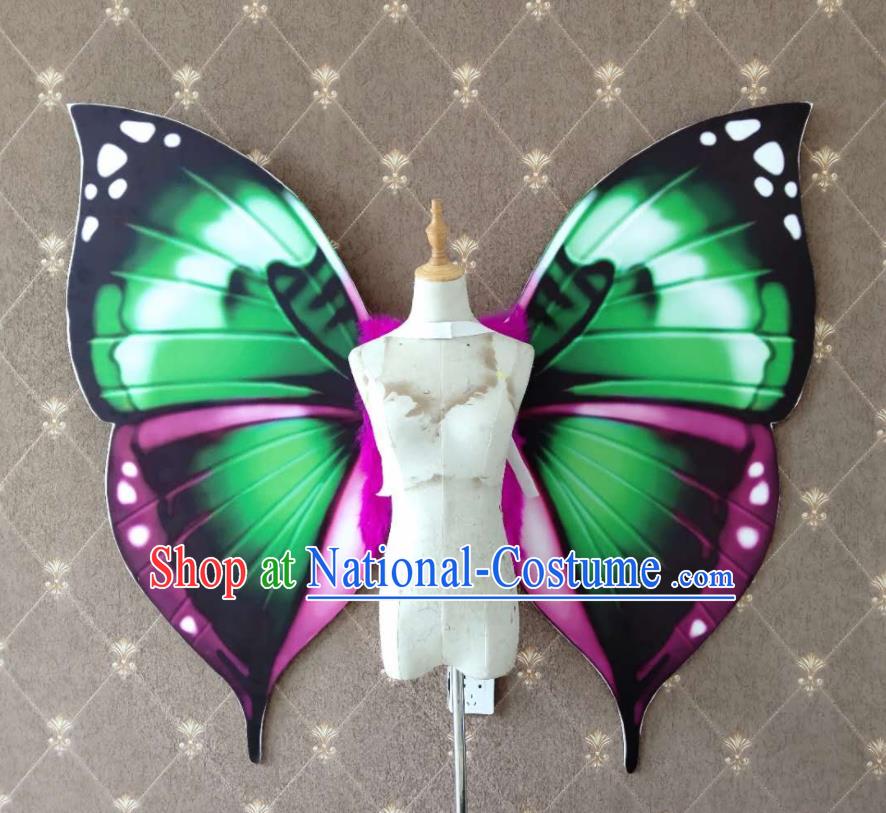 Custom Miami Parade Accessories Christmas Green Butterfly Wings Halloween Performance Decorations Stage Show Angel Props Opening Dance Wear