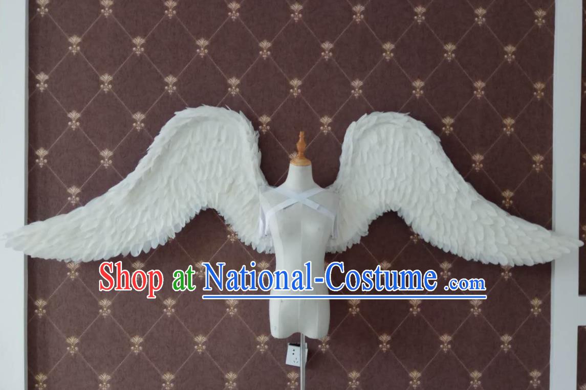 Custom Stage Show White Feather Props Opening Dance Wear Miami Show Accessories Christmas Angel Wings Halloween Cosplay Back Decorations