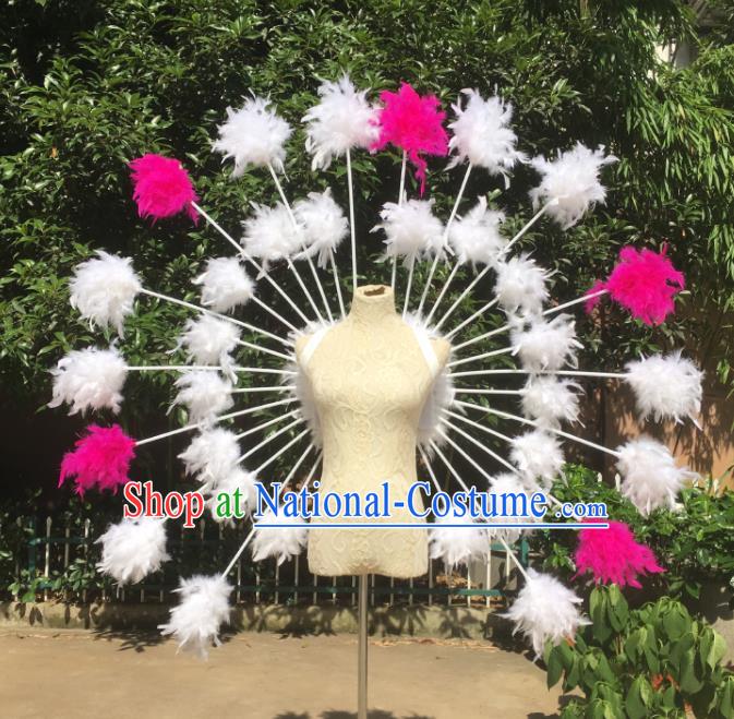 Custom Carnival Dance Back Accessories Miami Catwalks Wear Christmas Performance Props Halloween Cosplay Angel Feather Wings