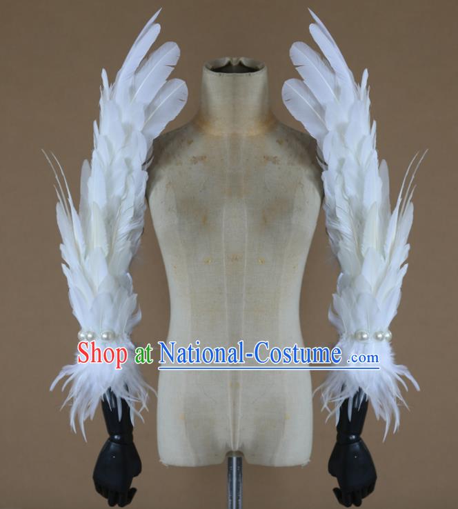 Top Stage Show Prop Brazilian Carnival Headdress Samba Dance Feather Sleeve Accessories Miami Catwalks Wings