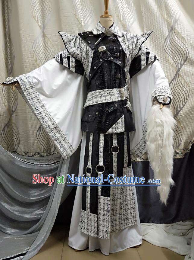 Chinese Puppet Show Warrior Garment Costumes Ancient Young Knight Uniforms Traditional Cosplay Swordsman Clothing