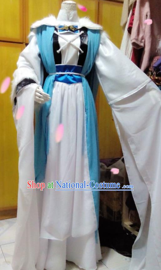 Chinese Traditional Cosplay Young Knight Clothing Puppet Show Swordsman Garment Costumes Ancient Taoist Robe Uniforms