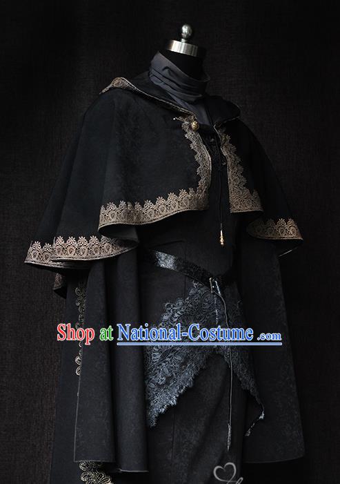 Top Cosplay Queen Black Dress Gothic Royal Countess Garment Costume Demon Angel Clothing