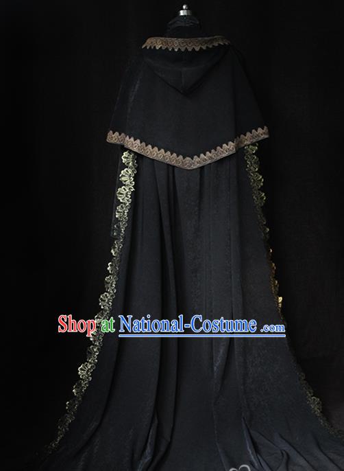 Top Cosplay Queen Black Dress Gothic Royal Countess Garment Costume Demon Angel Clothing