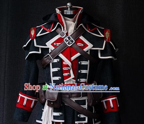 Custom Cosplay Knight Clothing European Prince Garment Costumes Western Assassin Black Suits