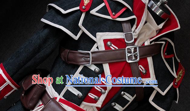 Custom Cosplay Knight Clothing European Prince Garment Costumes Western Assassin Black Suits