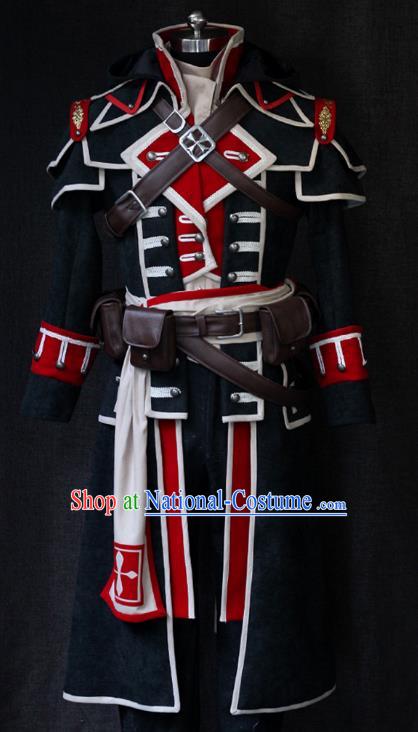 Custom Cosplay Knight Clothing European Prince Garment Costumes Western Assassin Black Suits