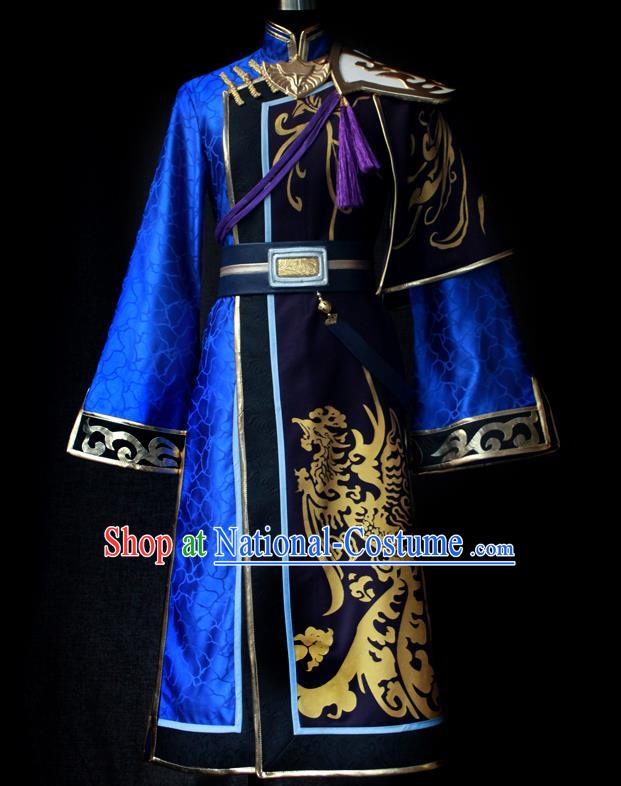 Chinese Game Dynasty Warriors Swordsman Garment Costumes Ancient Strategist Xun Yu Uniforms Traditional Cosplay Militarist Clothing