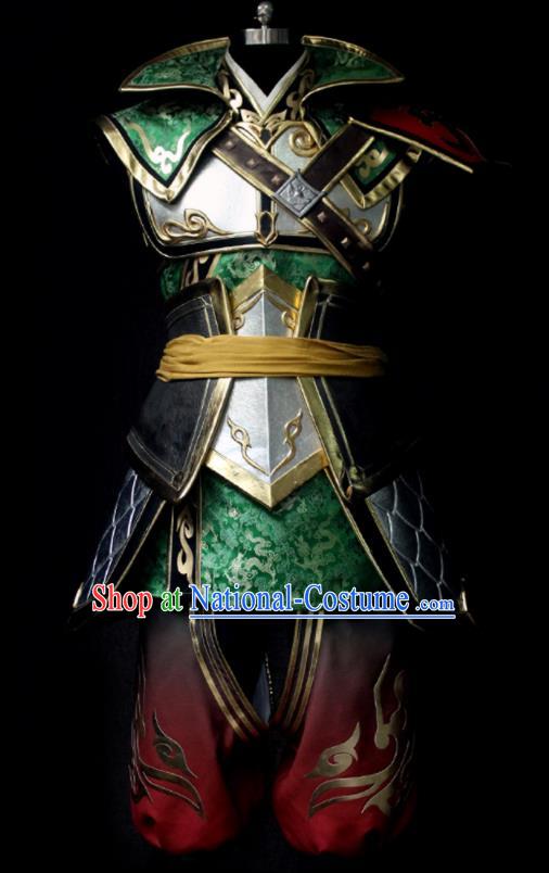 Chinese Traditional Cosplay General Zhang Bao Clothing Game Dynasty Warriors Swordsman Garment Costumes Ancient Soldier Armor Uniforms