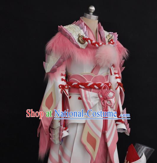 Top Game Character Dragon Lady Garment Costume Traditional Huntress Clothing Cosplay Swordswoman Pink Dress Outfits