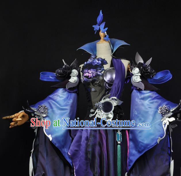 Top Traditional Chivalrous Woman Clothing Cosplay Fairy Purple Dress Game Role Female Knight Garment Costumes