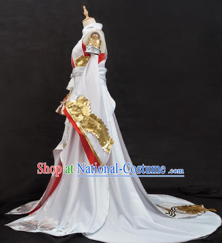 Top Game Role Female Knight Garment Costumes Traditional Fairy Princess Clothing Cosplay Swordswoman White Dress