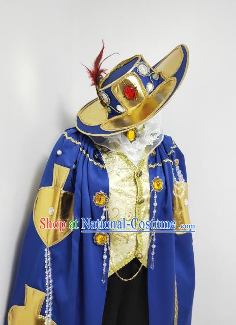 Custom Swordsman Headwear Puppet Show Prince Hat Western Male Headdress