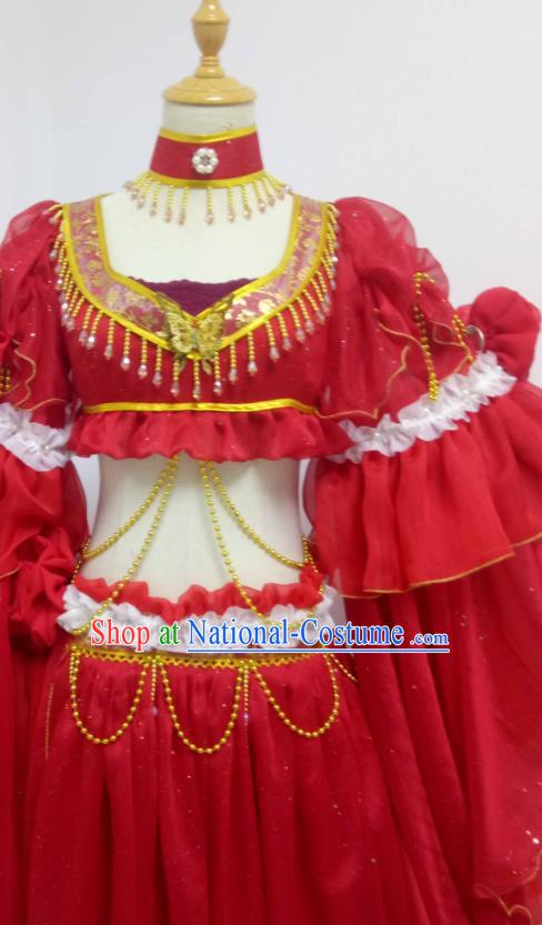 China Traditional Fairy Dance Garment Costumes Ancient Palace Lady Clothing Cosplay Goddess Red Dress Outfits