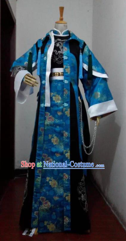 Chinese Puppet Show Taoist Priest Garment Costumes Ancient Young Childe Uniforms Traditional Cosplay Swordsman Clothing