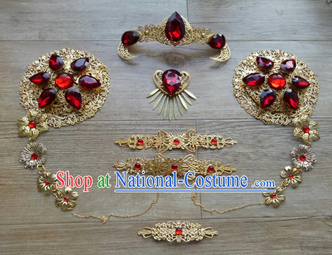 Chinese Ancient Female Swordsman Headpieces Traditional Puppet Show Hair Accessories Cosplay Young Lady Hairpins