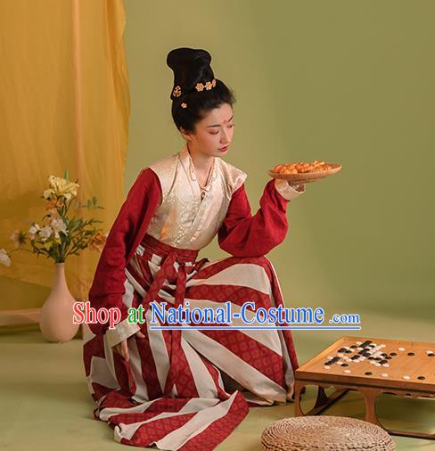 China Ancient Tang Dynasty Princess Historical Clothing Traditional Hanfu Dress Court Beauty Garment Costumes