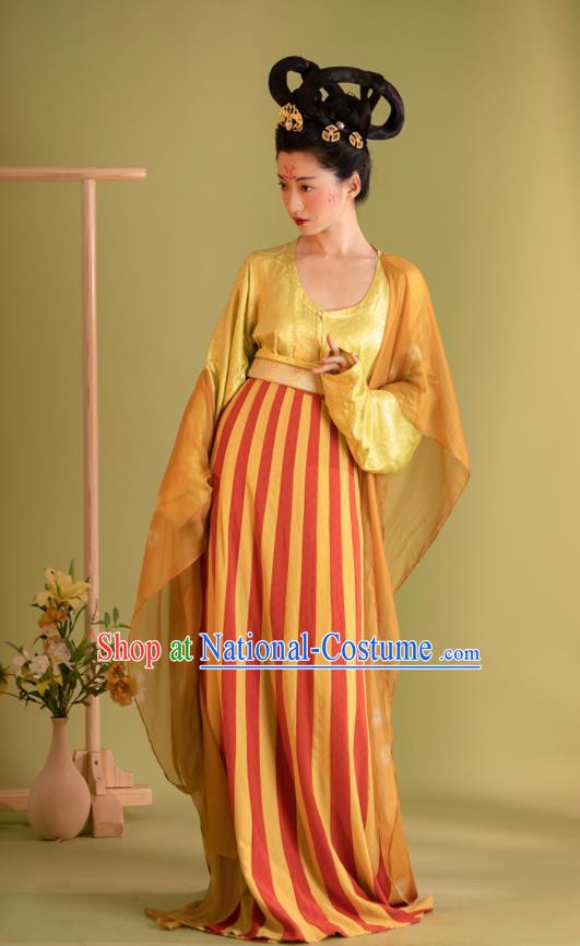 China Tang Dynasty Court Lady Garment Costumes Ancient Princess Historical Clothing Traditional Palace Dance Hanfu Dress Uniforms