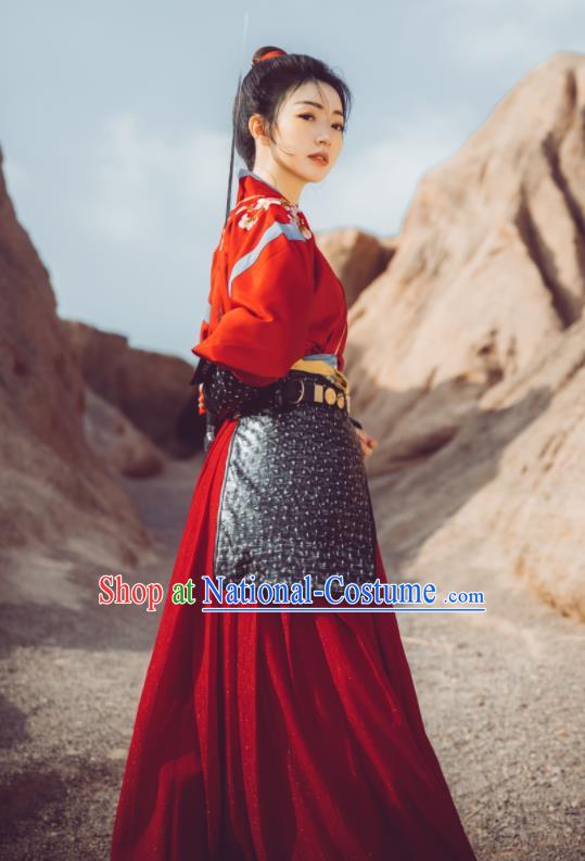 China Traditional Female General Hua Mulan Historical Clothing Ancient Southern and Northern Dynasties Swordswoman Garment Costumes