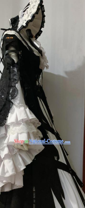 Custom Halloween Princess Garment Costume Cosplay Noble Lady Black Lace Dress Western Court Woman Clothing