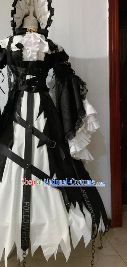 Custom Halloween Princess Garment Costume Cosplay Noble Lady Black Lace Dress Western Court Woman Clothing