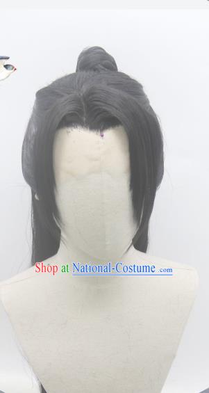 Handmade China Ancient Swordsman Headdress Cosplay Qin Dynasty Young Knight Wigs Traditional Hanfu Warrior Hairpieces