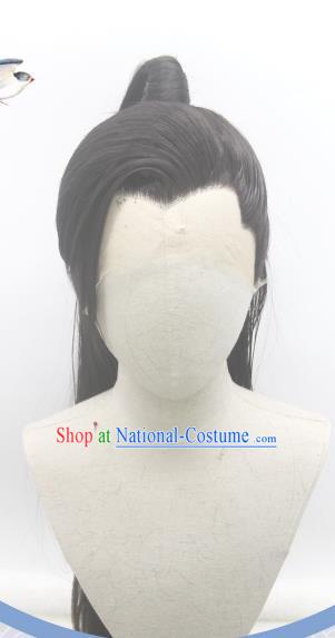 Handmade China Ancient Swordsman Headdress Cosplay Young Knight Wigs Traditional Word of Honor Cao Weining Hairpieces