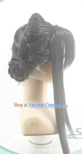 Chinese Traditional Jin Dynasty Princess Hairpieces Cosplay Goddess Hair Accessories Ancient Palace Beauty Wigs Headwear