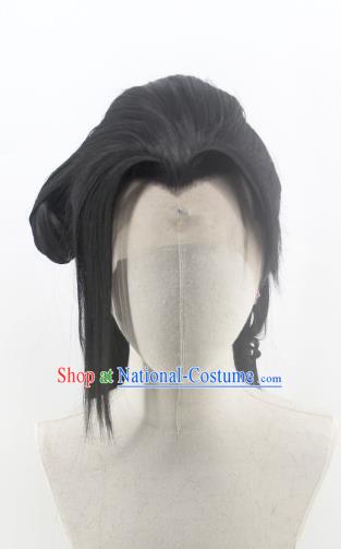 Chinese Cosplay Swordswoman Hair Accessories Ancient Young Lady Wigs Headwear Traditional Qin Dynasty Female Knight Hairpieces