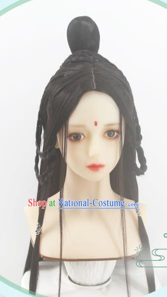 Chinese Cosplay Swordswoman Hair Accessories Ancient Young Beauty Wigs Headwear Traditional Jin Dynasty Princess Hairpieces