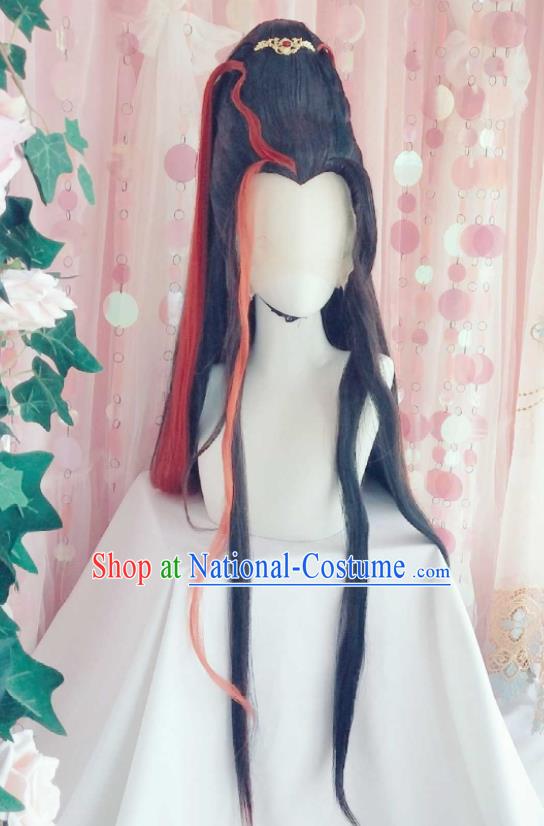 Handmade China Traditional Puppet Show Tian Bugu Hairpieces Ancient Swordsman Headdress Cosplay Young Hero Wigs and Hair Crown