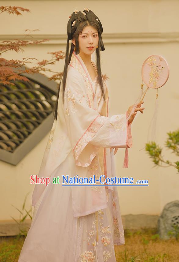 China Song Dynasty Young Beauty Historical Clothing Traditional Female Hanfu Dress Apparels Ancient Princess Garment Costumes Full Set