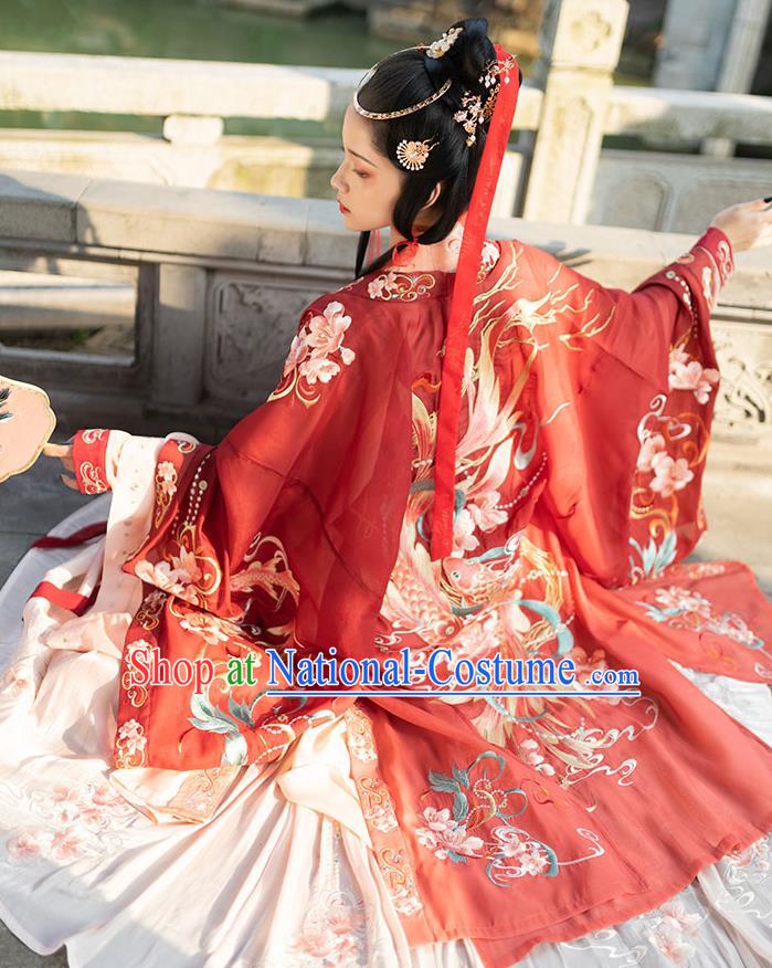 China Ancient Princess Garment Costumes Tang Dynasty Wedding Historical Clothing Traditional Bride Red Hanfu Dress Apparels