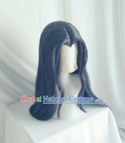 Chinese Cosplay Queen Hair Accessories Ancient Goddess Purple Wigs Headwear Traditional Puppet Show Empress Hairpieces