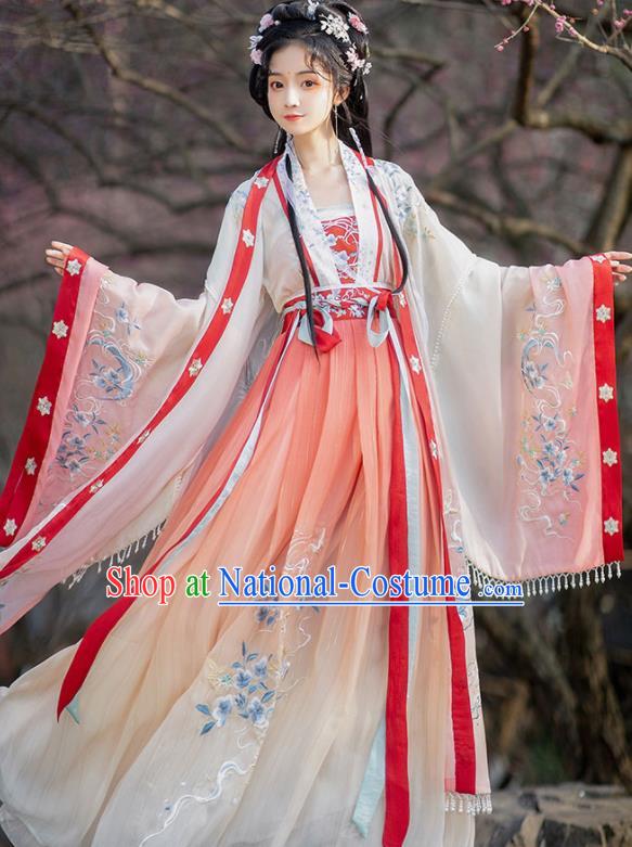 China Ancient Palace Princess Garment Costumes Tang Dynasty Court Beauty Historical Clothing Traditional Young Lady Hanfu Dress Apparels