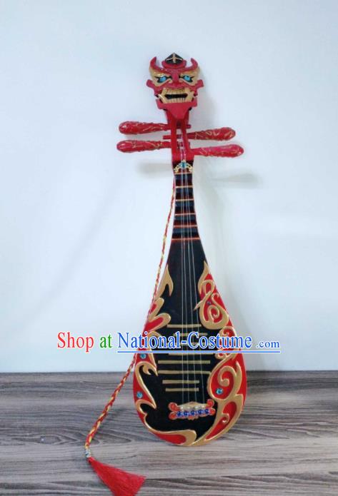 Custom Chinese Puppet Show Lang Wuyao Pipa Props Handmade Swordsman Accessories Cosplay Performance Red Lute