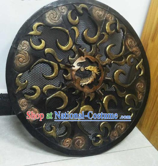 Custom Chinese Handmade Swordsman Shield Accessories Cosplay Performance Circular Hat Puppet Show Warrior Props